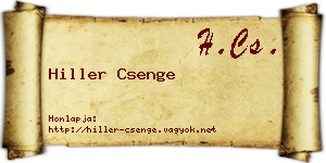 Hiller Csenge névjegykártya